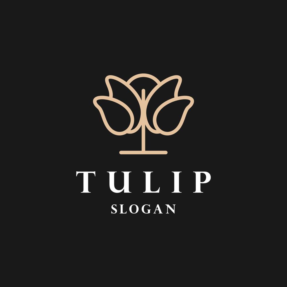 Diseño de ilustración de vector de plantilla de logotipo de tulipán
