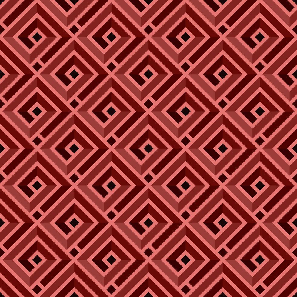 RED ABSTRACT SEAMLESS PATTERN WITH SQUARE SPIRALS IN VECTOR