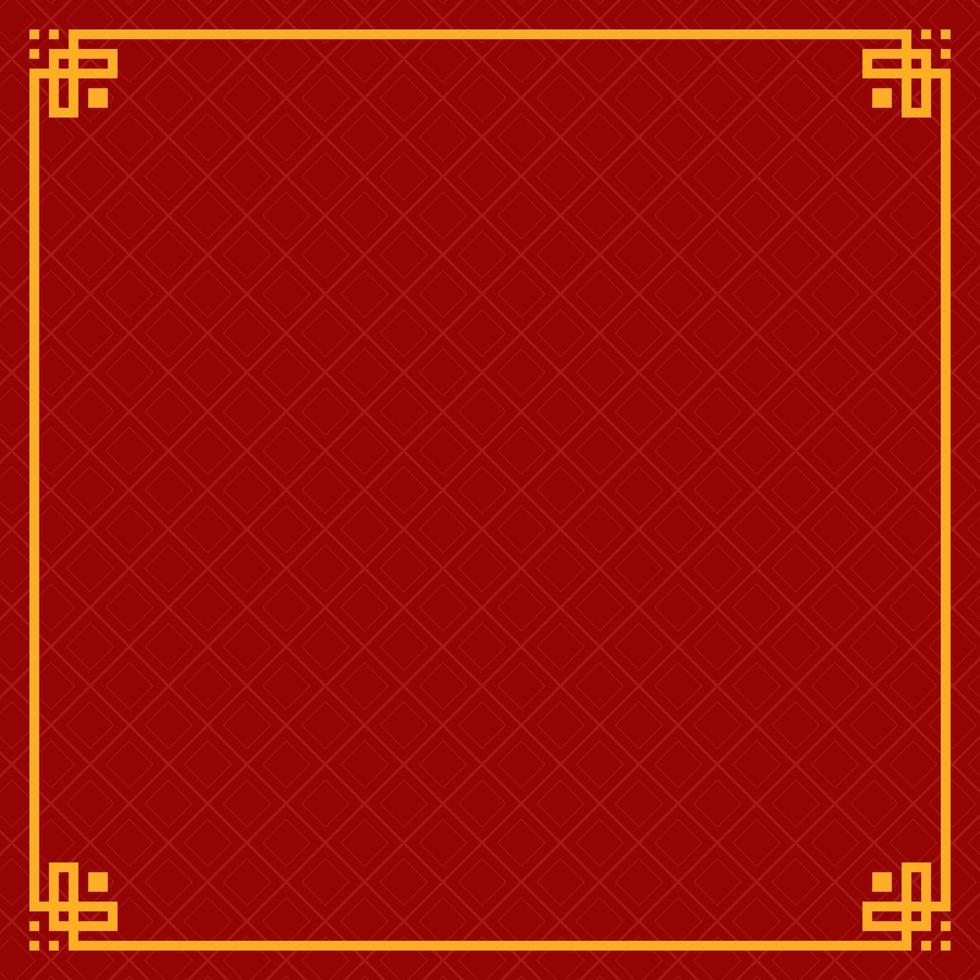 chinese frame background with pattern in red vector