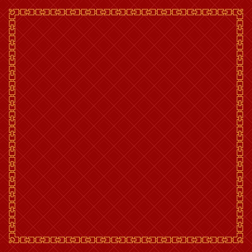 red background with gold frame border vector