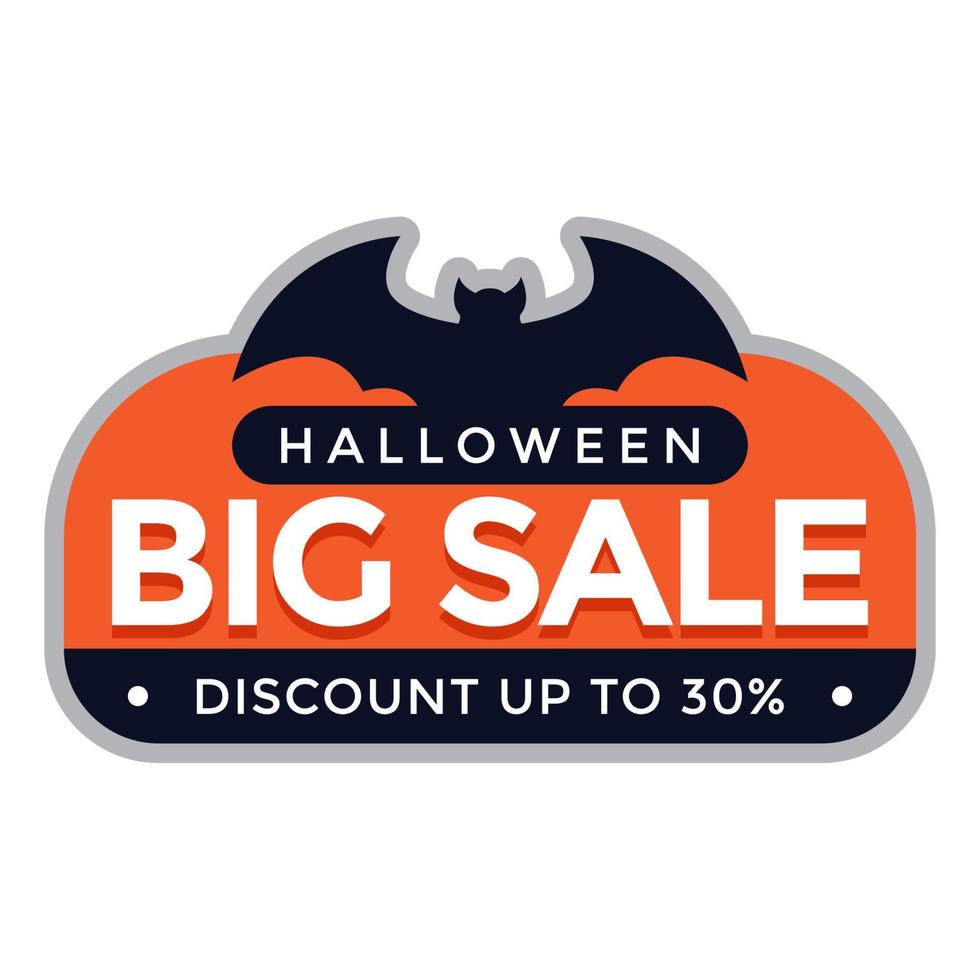 halloween big sale sticker label template discount up to 30 vector