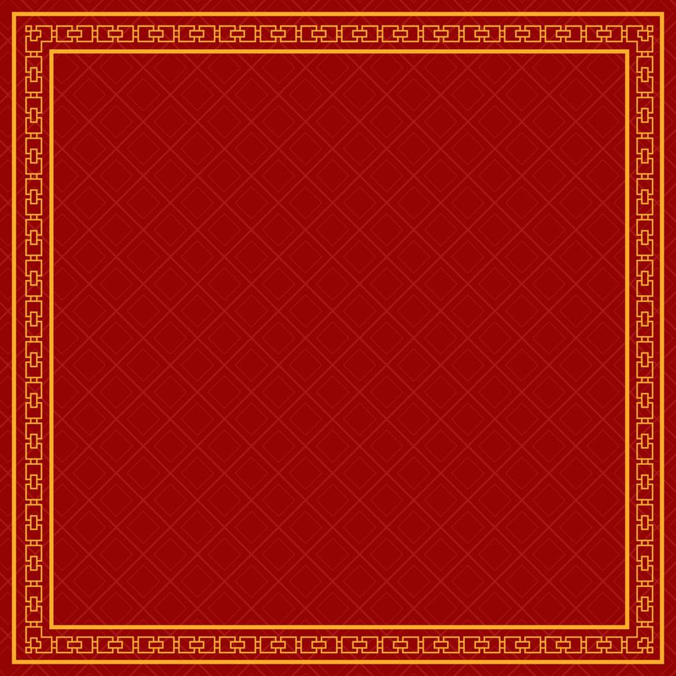 chinese frame background with square pattern vector