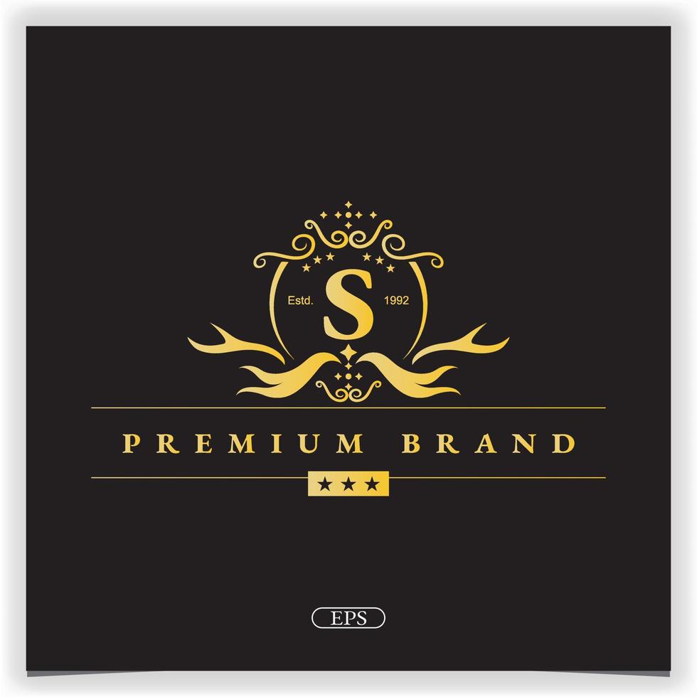 Letter s golden logo premium elegant template vector eps 10