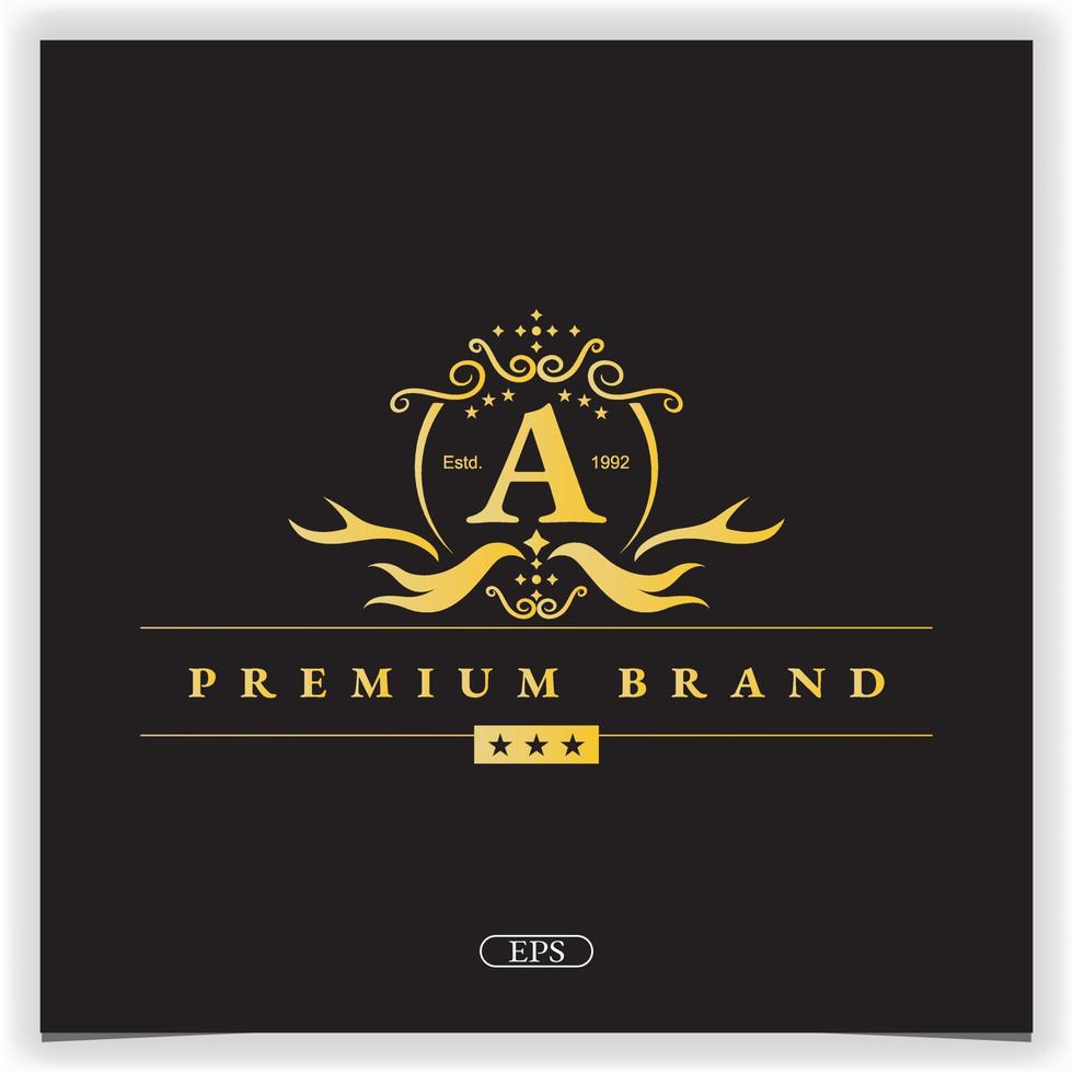 letra a golden logo premium elegante plantilla vector eps 10