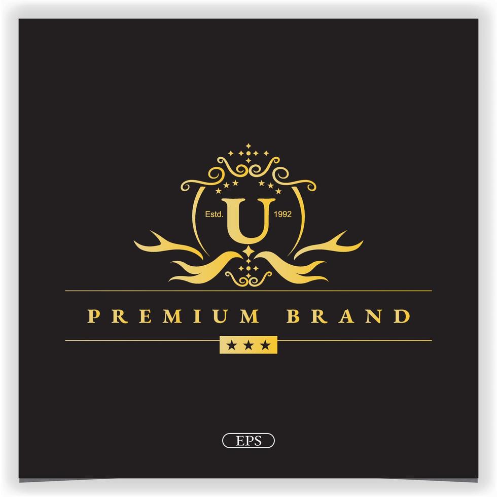 Letter u golden logo premium elegant template vector eps 10