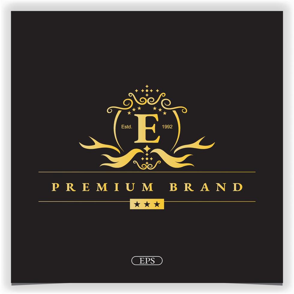Letter E golden logo premium elegant template vector eps 10