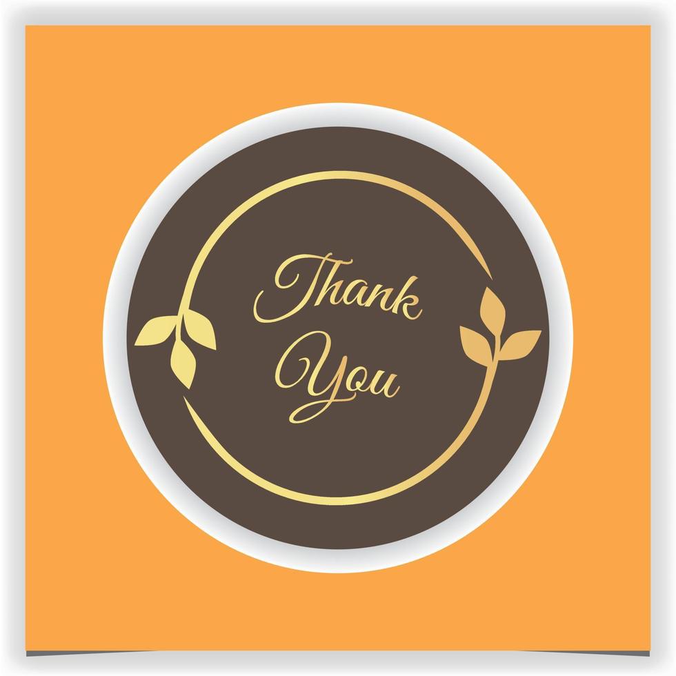 natural gold thank you circle seller label logo premium elegant template vector eps 10