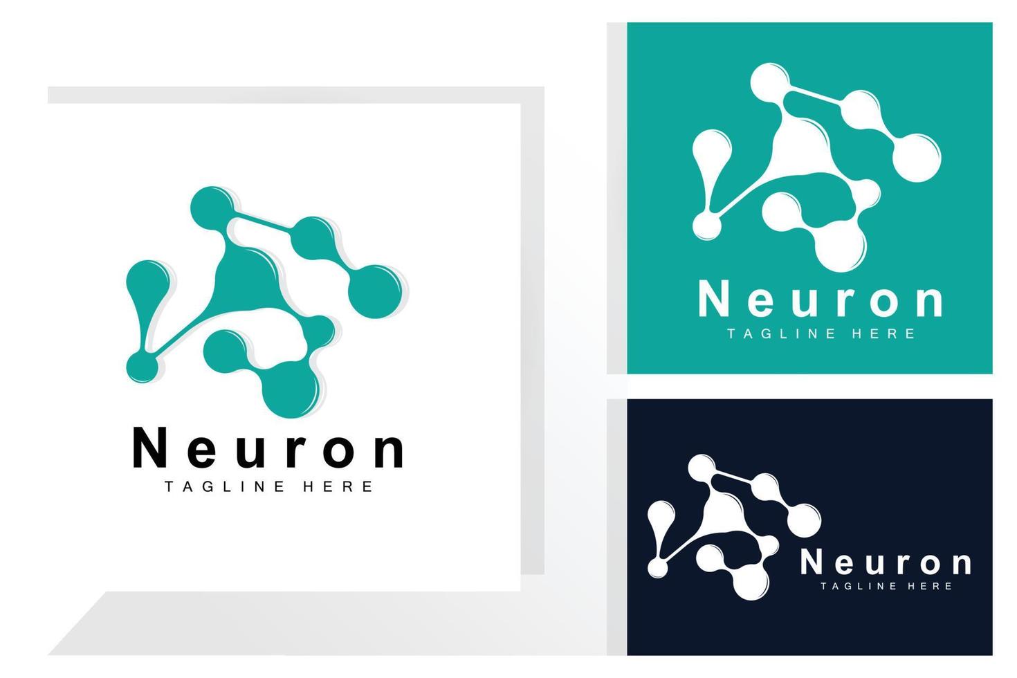 vector de diseño de logotipo de neurona ilustración de células nerviosas marca de salud de adn molecular