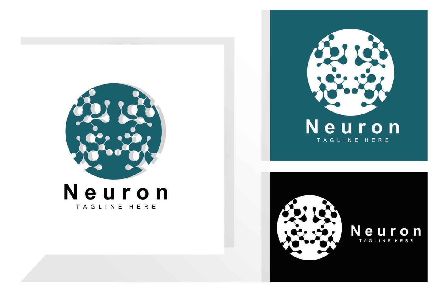 vector de diseño de logotipo de neurona ilustración de células nerviosas marca de salud de adn molecular