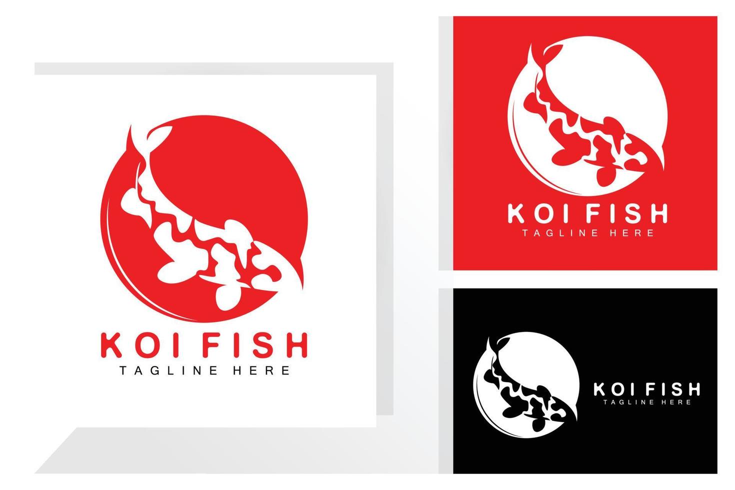 Koi Fish Logo Design, Chinese Lucky And Triumph Ornamental Fish Vector, Company Brand Gold Fish Icon vector