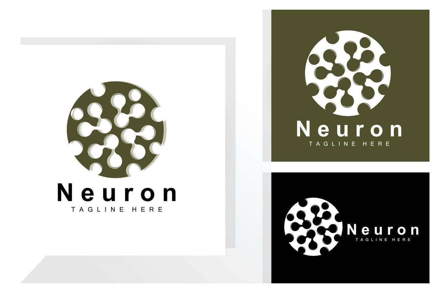 Neuron Logo Design Vector nerve cell illustration Molecular DNA health brand