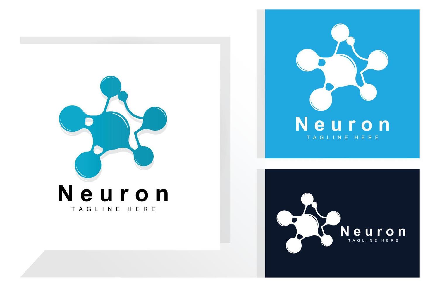 vector de diseño de logotipo de neurona ilustración de células nerviosas marca de salud de adn molecular