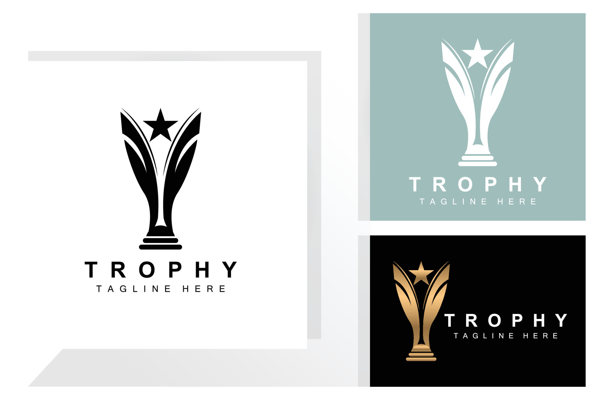 Trophy Logo Design, Award Winner Championship Trophy Vector, Success Brand  Stock Vector Image & Art - Alamy