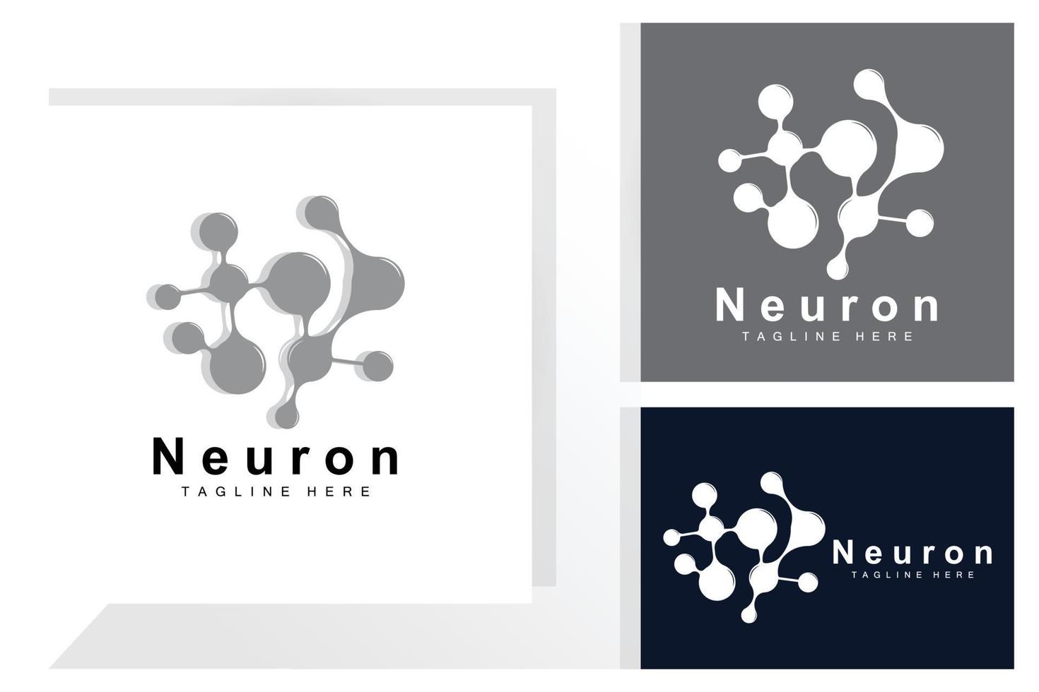 vector de diseño de logotipo de neurona ilustración de células nerviosas marca de salud de adn molecular