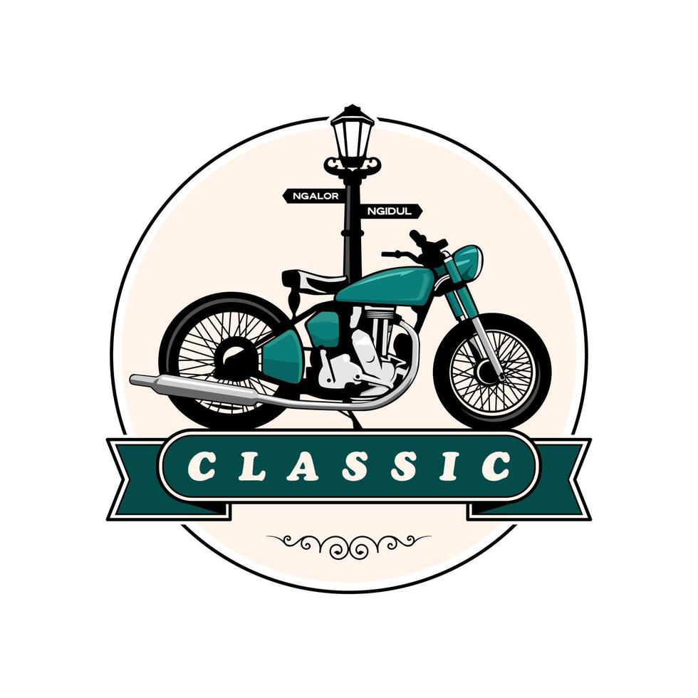 vector de diseño clásico de motocicleta