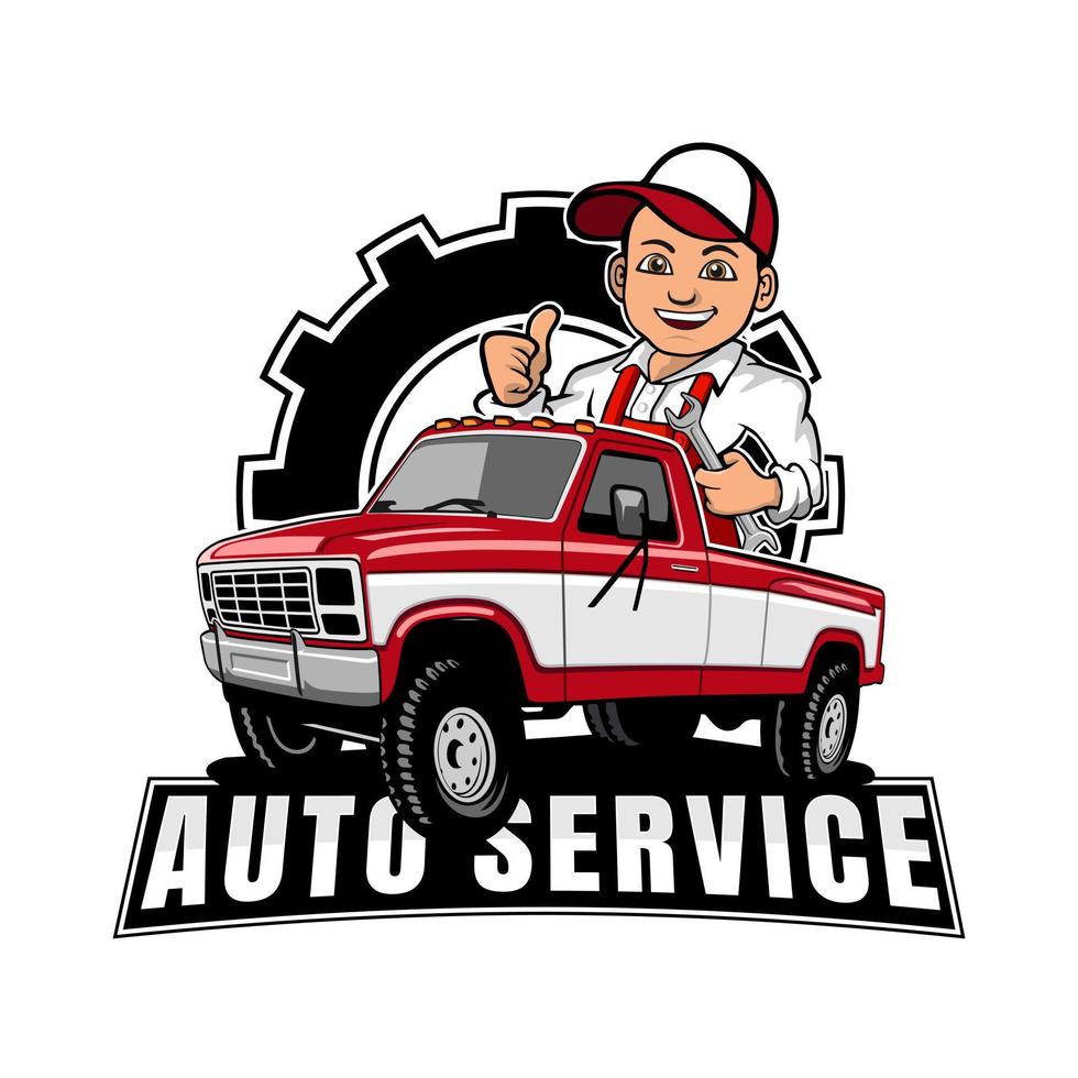 pick up truck logo design vector