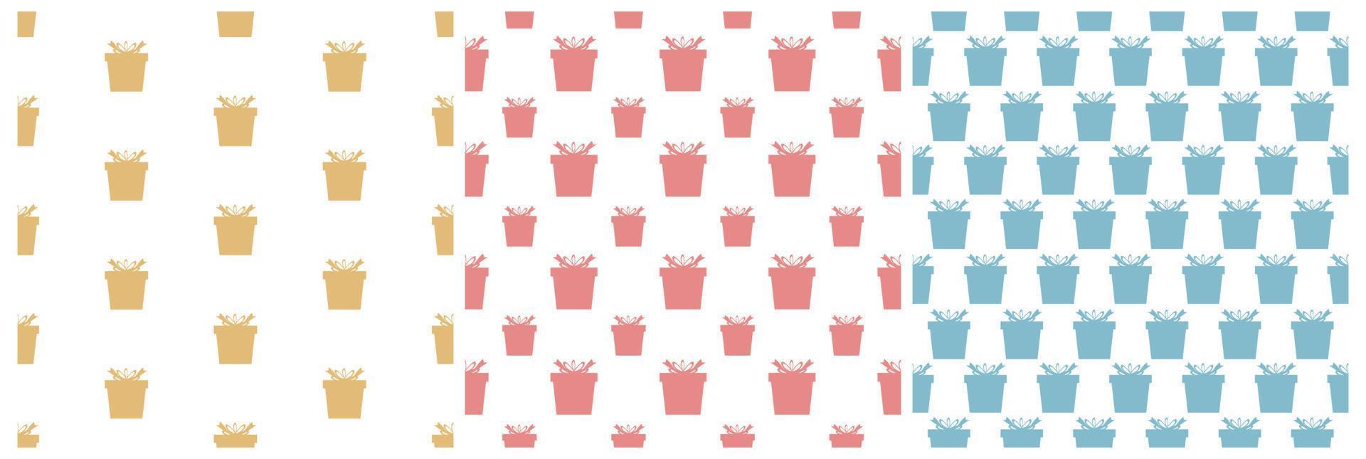 Set of Boxing Day Sale Seamless Pattern Design with Glove and Gift Box for Promotion or Shopping on Template Hand Drawn Cartoon Flat Illustration vector
