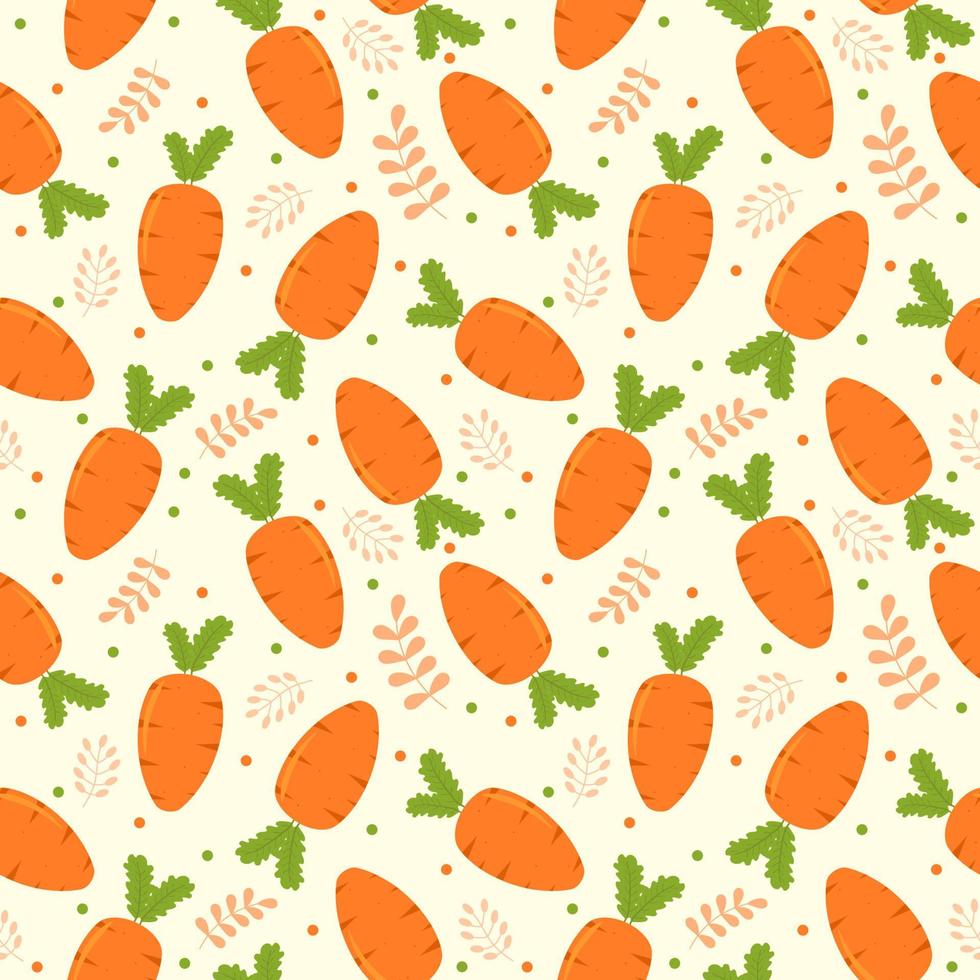 Vegetarian, Fruit and Vegetables Seamless Pattern Design with Fresh, Organic and Natural Food in Hand Drawn Flat Cartoon Background Illustration vector