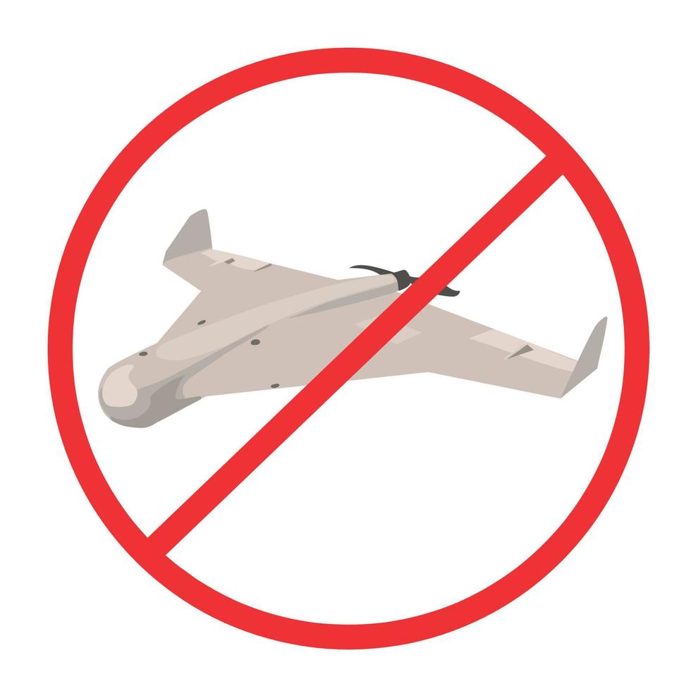 Iranian Drone kamikaze Shahed 136 with a crossed out sign. Prohibition sign with Drone kamikaze vector illustration.No sign Terrorist destruction of Ukraine's infrastructure concept.