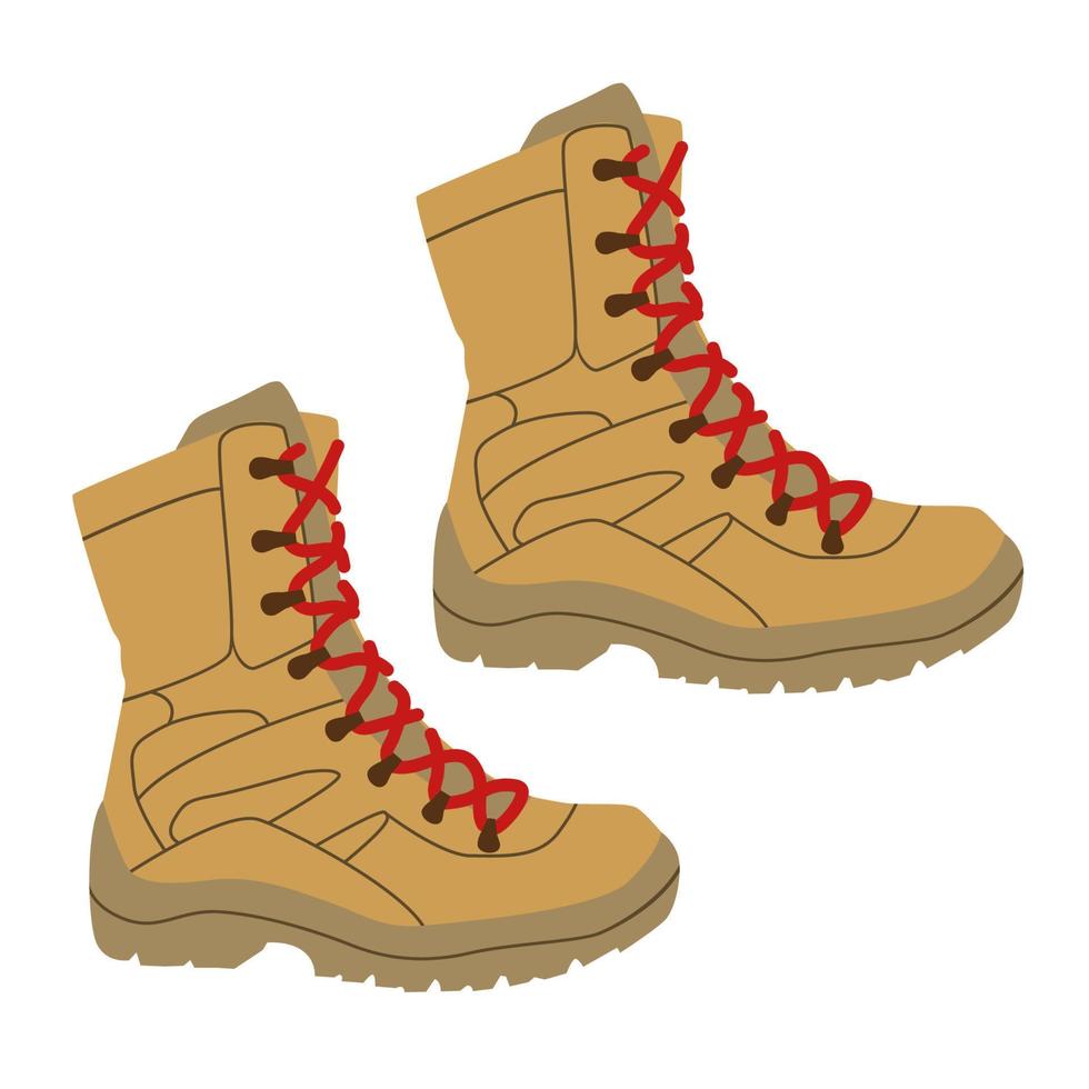 Men's high protective boots, for tourism and military topics vector