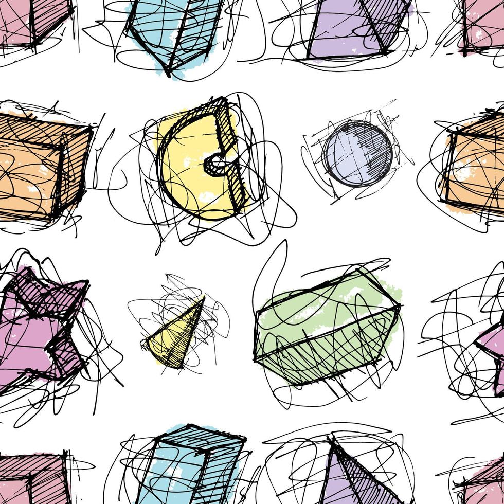 3d shape seamless pattern for wallpaper, social media, printable paper, textile background. vector
