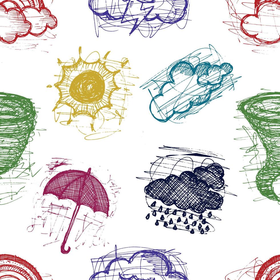 Weather seamless pattern for wallpaper, social media, printable paper, textile background. vector