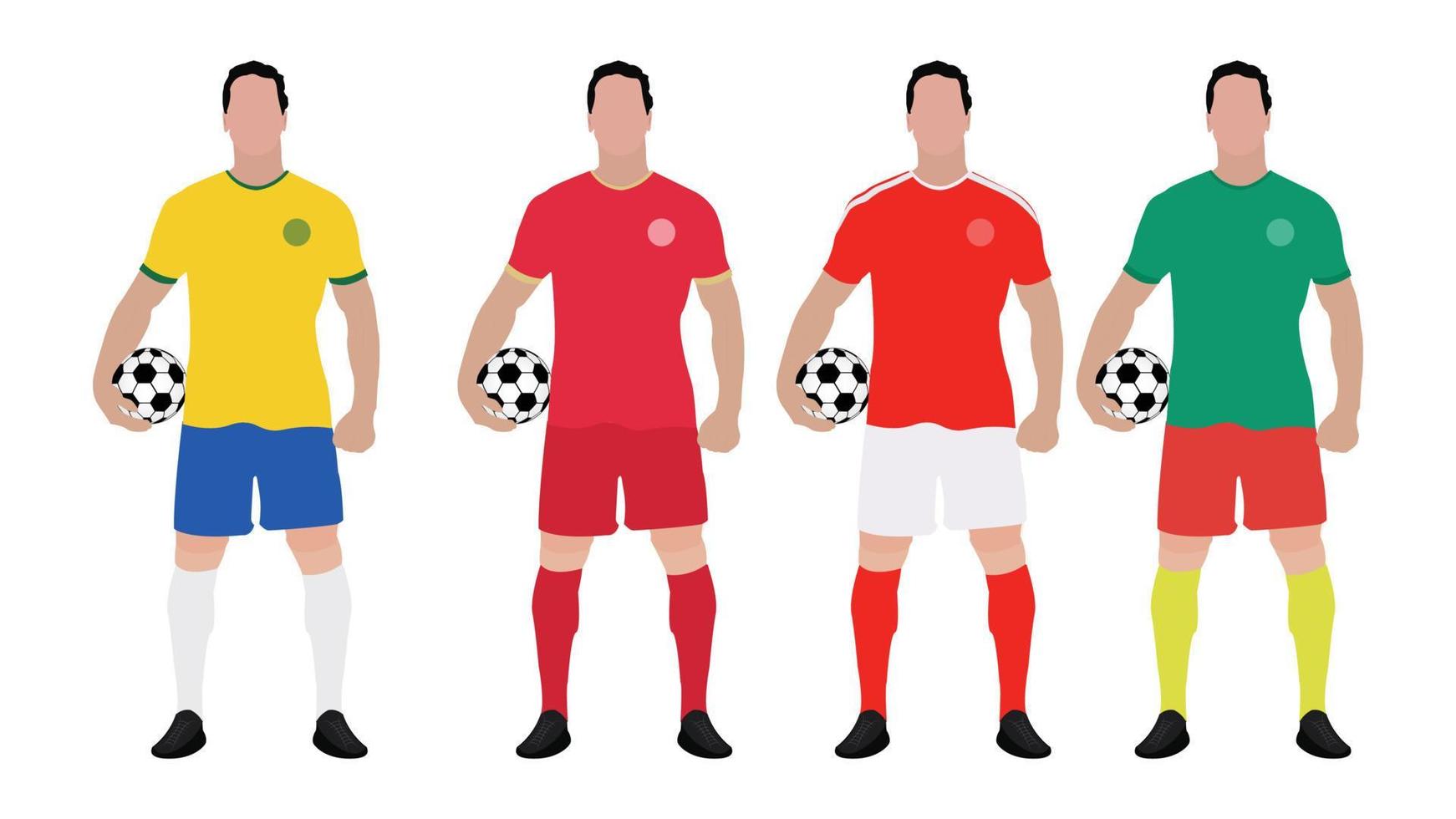 World football championship group g team with their team kit vector