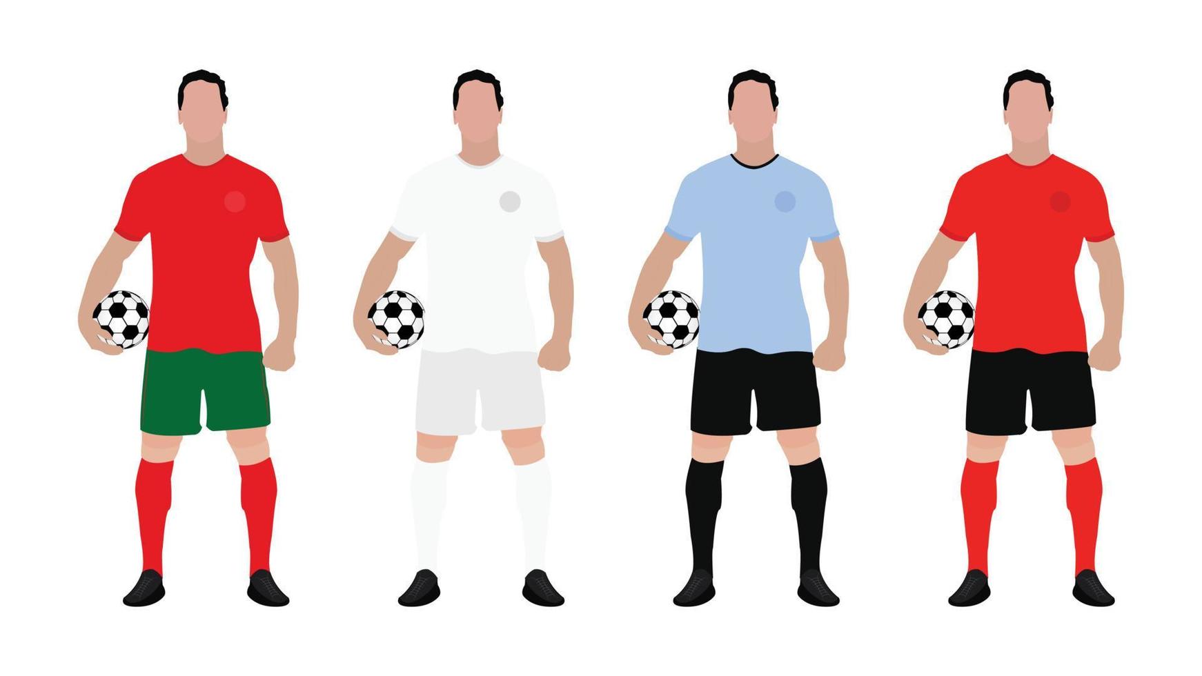 football cup Group h Team and  their team kit vector