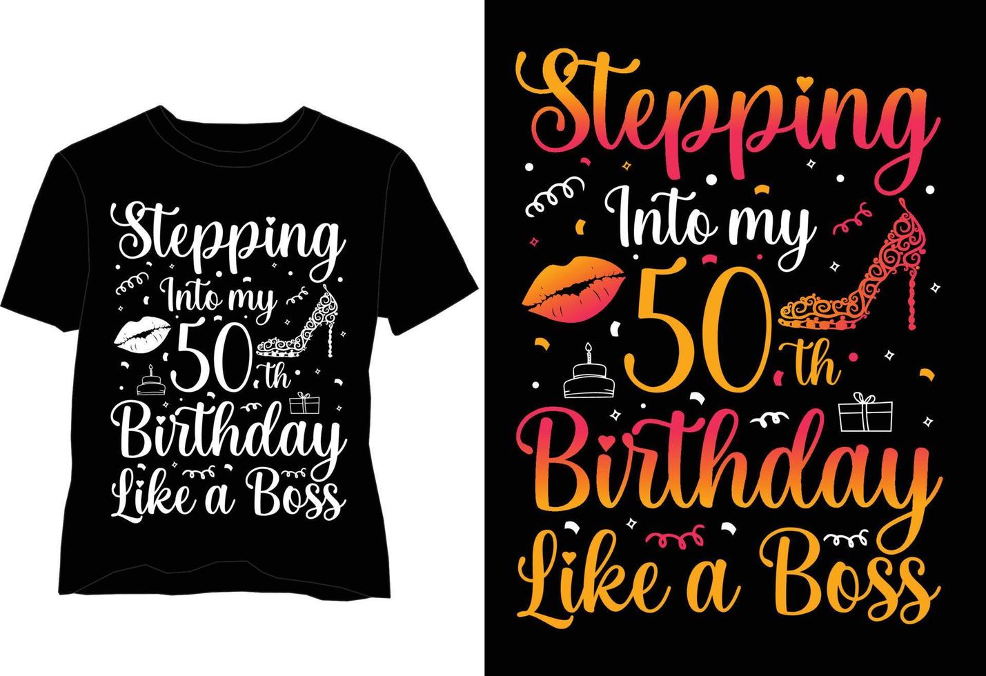 50th Birthday Like a Boss T Shirt Design vector