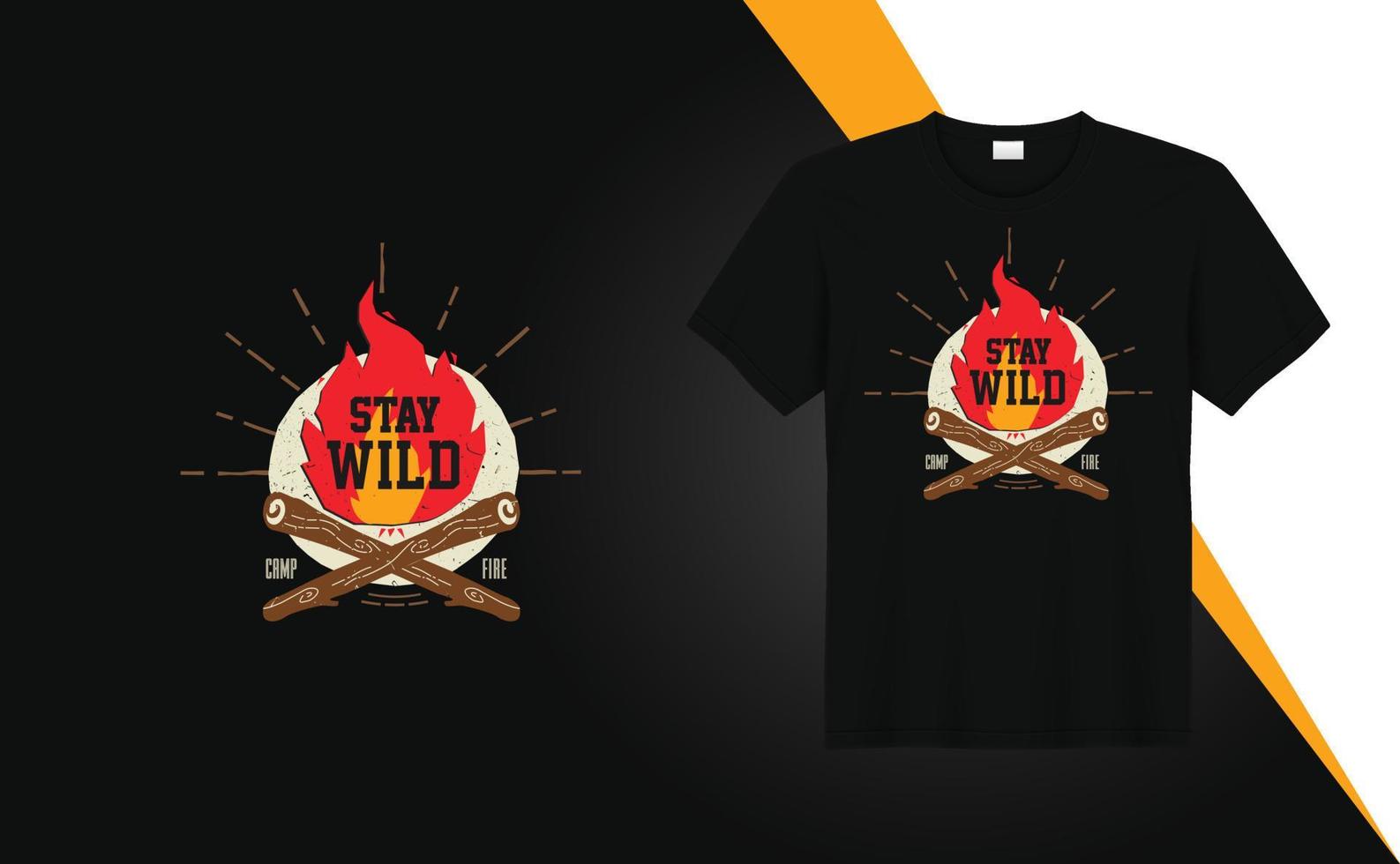 Stay wild - t-shirt design quotes for t-shirt printing, clothing fashion, Poster, Wall art, campaign vector