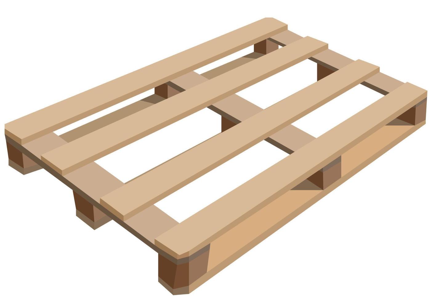 Empty Wooden Pallet For Shipping Boxes Vector. Pallet Skid Structural Foundation Of Unit Load Which Allows Handling And Storage Efficiencies. Concept Template Realistic 3d Illustration vector