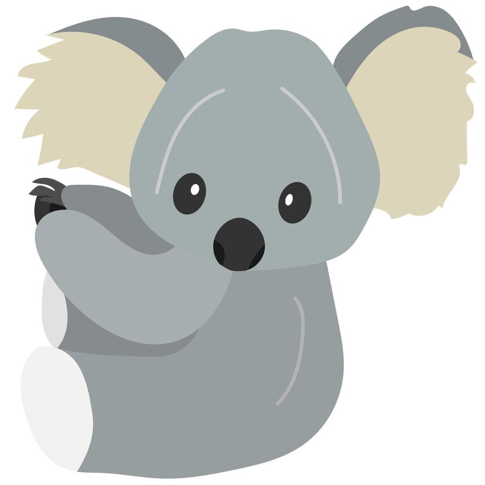 koala de personaje de vector infantil de dibujos animados lindo. gráficos vectoriales aislado sobre fondo blanco