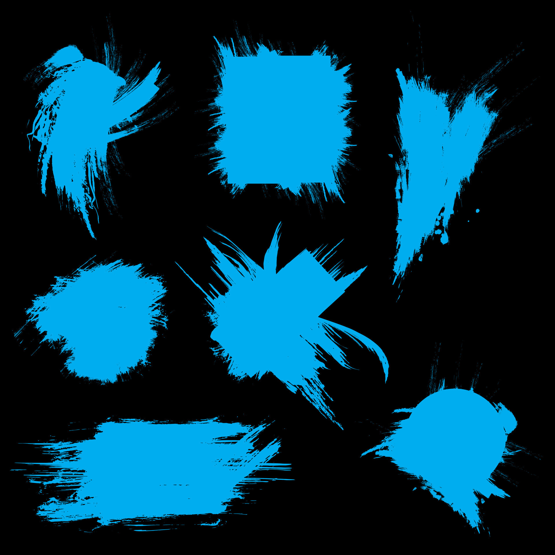 Collection of brush paint design vector. Pack of dirty brush texture