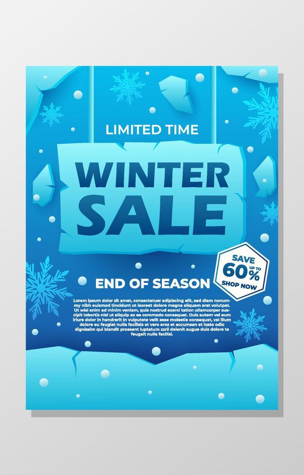 Winter Sale Poster Template vector