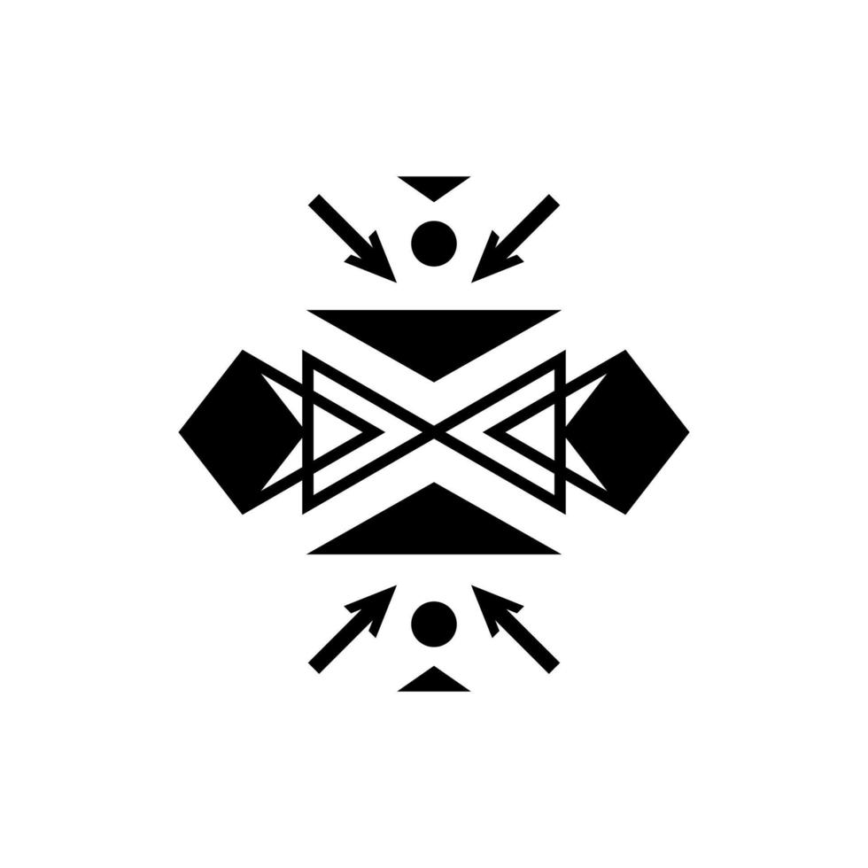 Black Ethnic Geometric Pattern vector