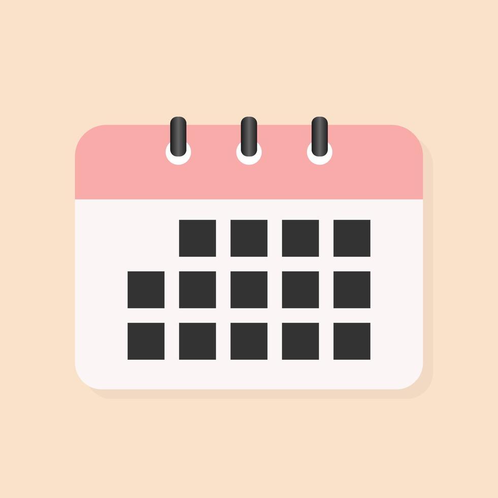 icono de vector de calendario. estilo simple. horario, fecha, día, plan, concepto de símbolo.