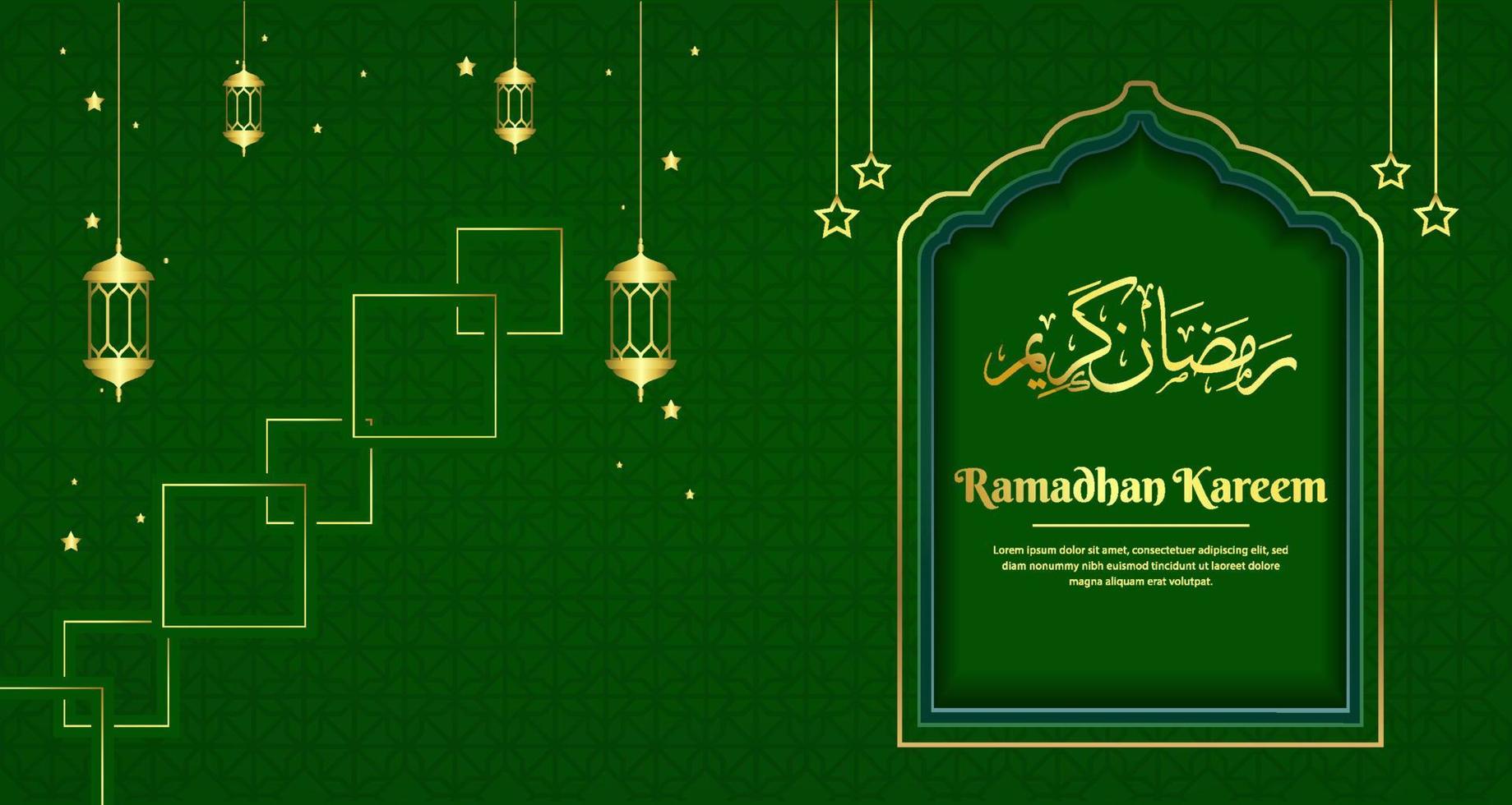 Islamic black background with Ramadan Kareem vector