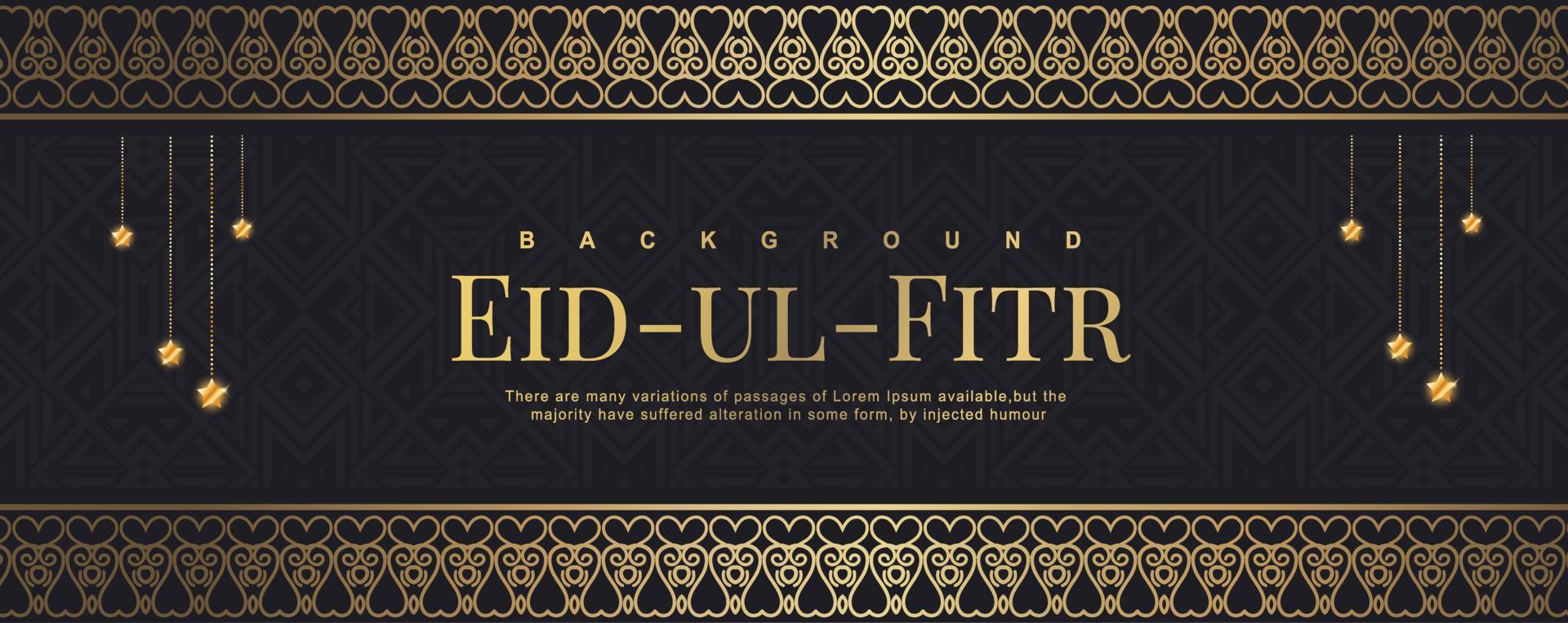 Eid mubarak islamic religious festival celebration banner and background design vector