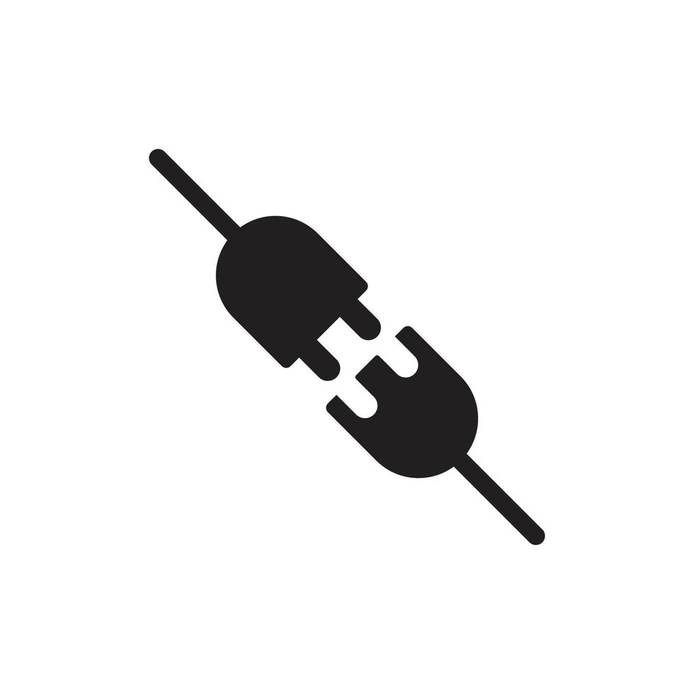 eps10 enchufe eléctrico vectorial negro con un icono de arte sólido de enchufe aislado en fondo blanco. símbolo de desconexión en un estilo moderno y plano simple para el diseño de su sitio web, logotipo y aplicación móvil vector