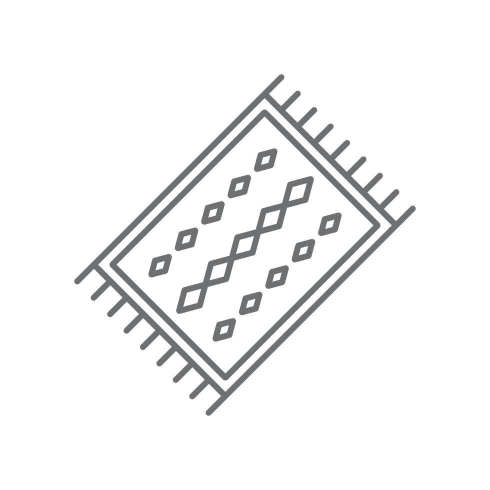 eps10 grey vector Peru carpet abstract line art icon isolated on white background. prayer carpet rug outline symbol in a simple flat trendy modern style for your website design, logo, and mobile app