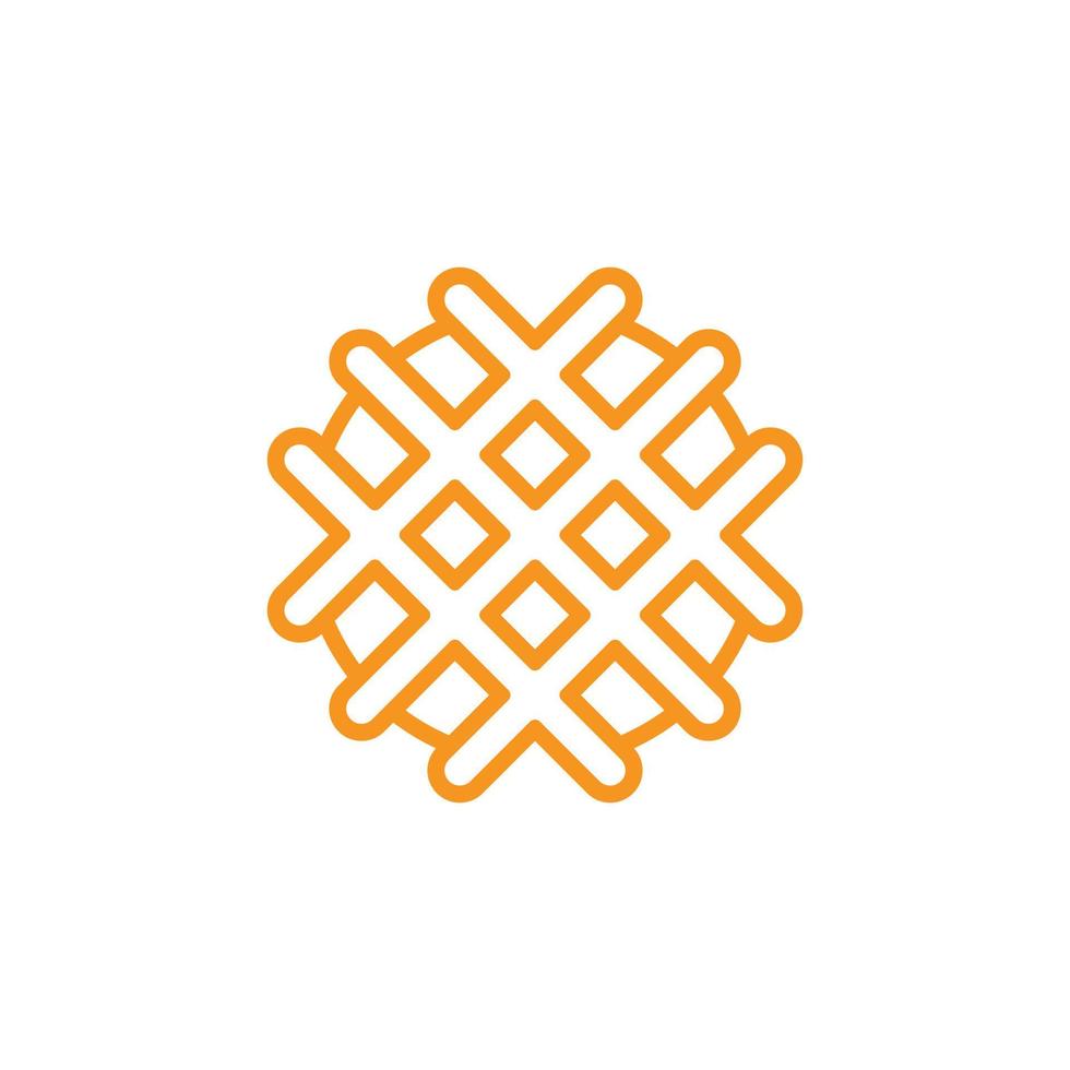 eps10 orange vector waffle abstract line art icon isolated on white background. waffle outline symbol in a simple flat trendy modern style for your website design, logo, and mobile application