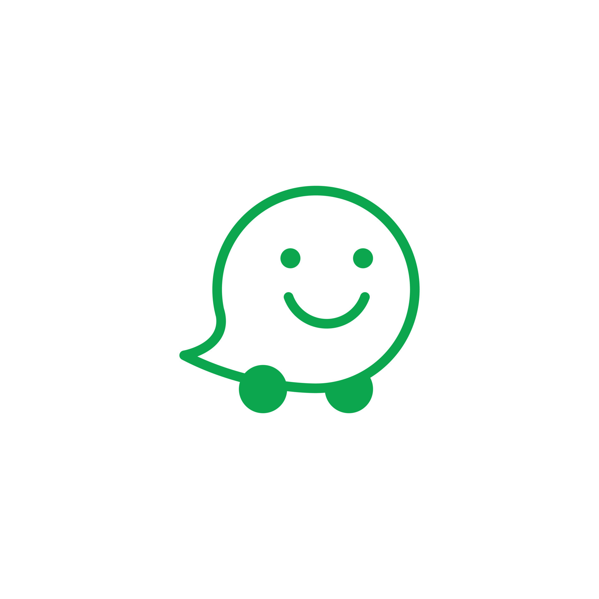 eps10 vector verde sonriente waze línea abstracta icono de arte aislado