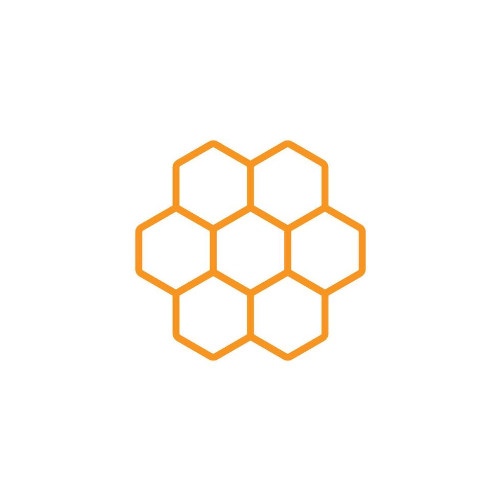 eps10 orange vector honeycombs or cells line icon isolated on white background. honeybee cells pattern outline symbol in a simple flat trendy modern style for your website design, logo, and mobile app