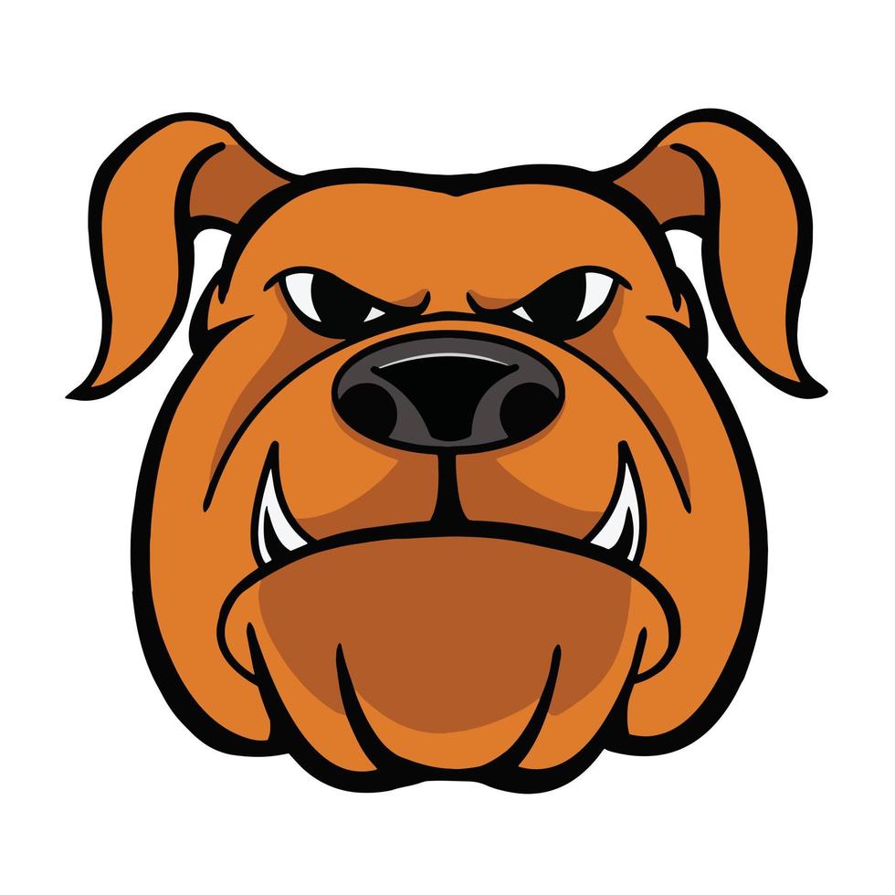 bulldog animal salvaje cabeza mascota logo ilustración vector