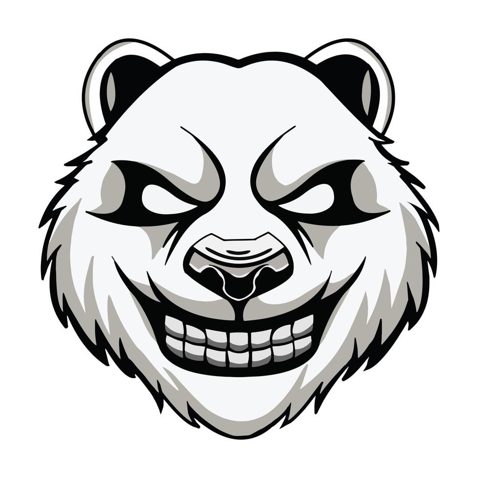 ilustración de mascota de vector de panda fuerte