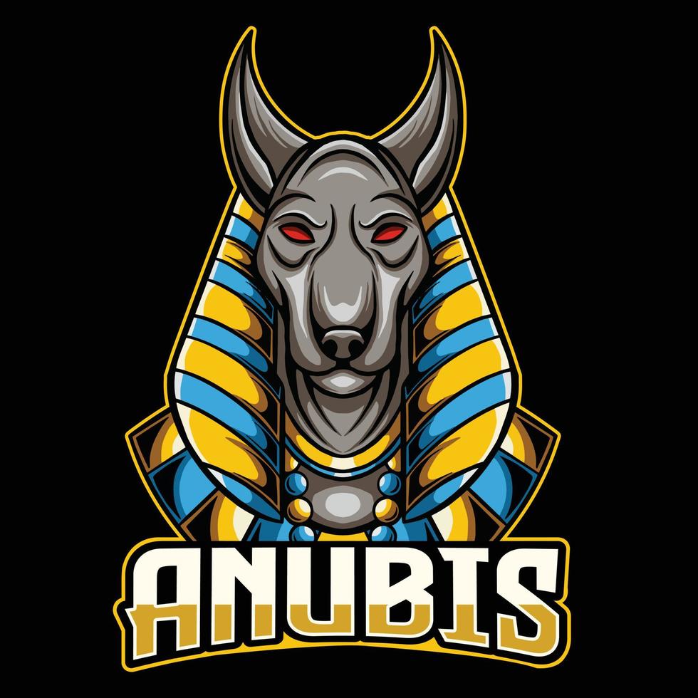 diseño de logotipo de esport de mascota de anubis vector