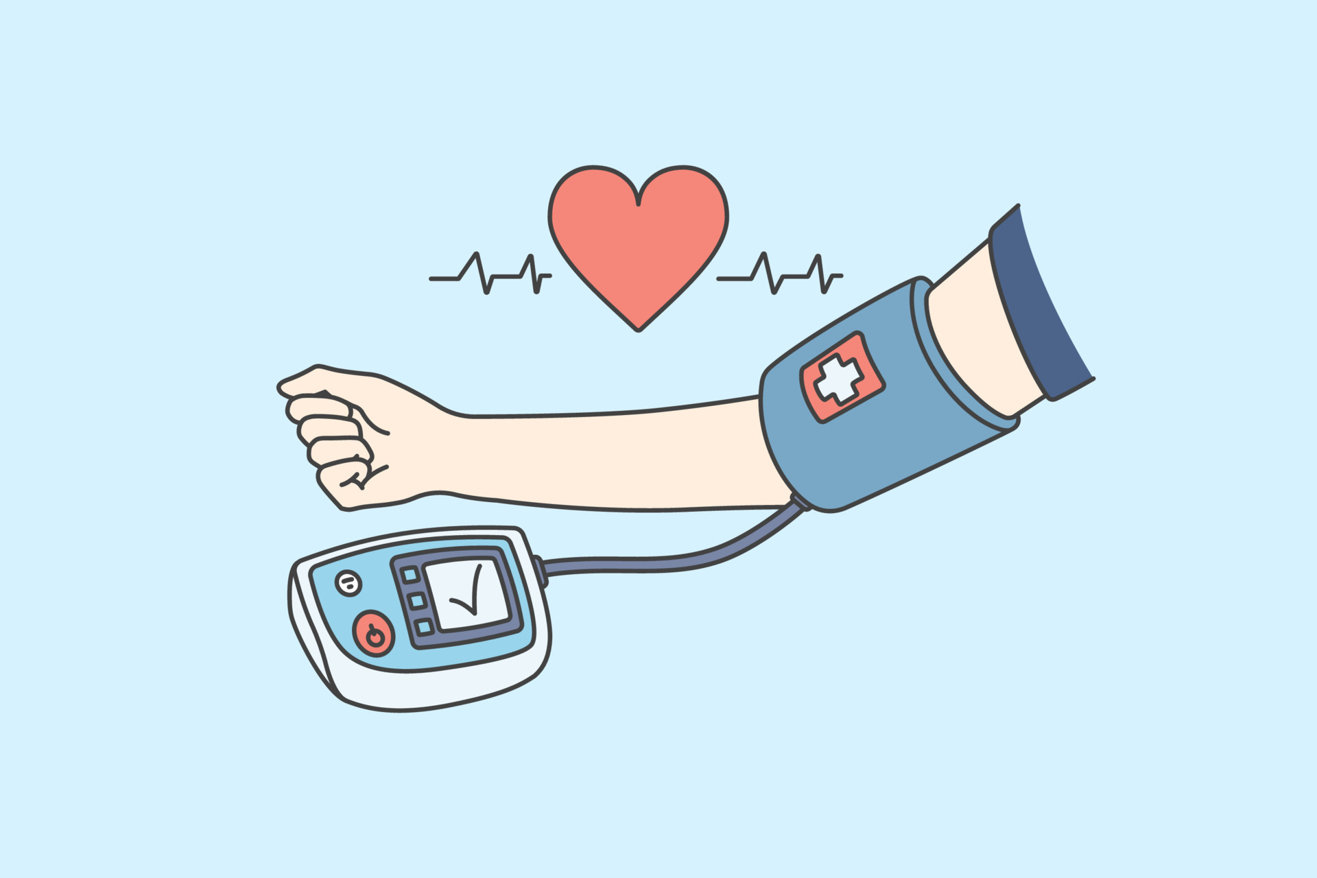 Measuring Blood Pressure And Healthcare Concept Human Hand Wearing measuring-your-own-blood-pressure-at-home