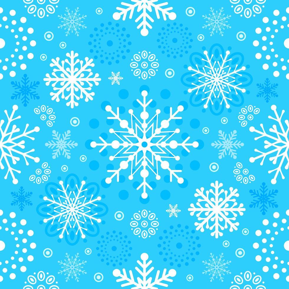 Beautiful Snowflakes Seamless Pattern vector