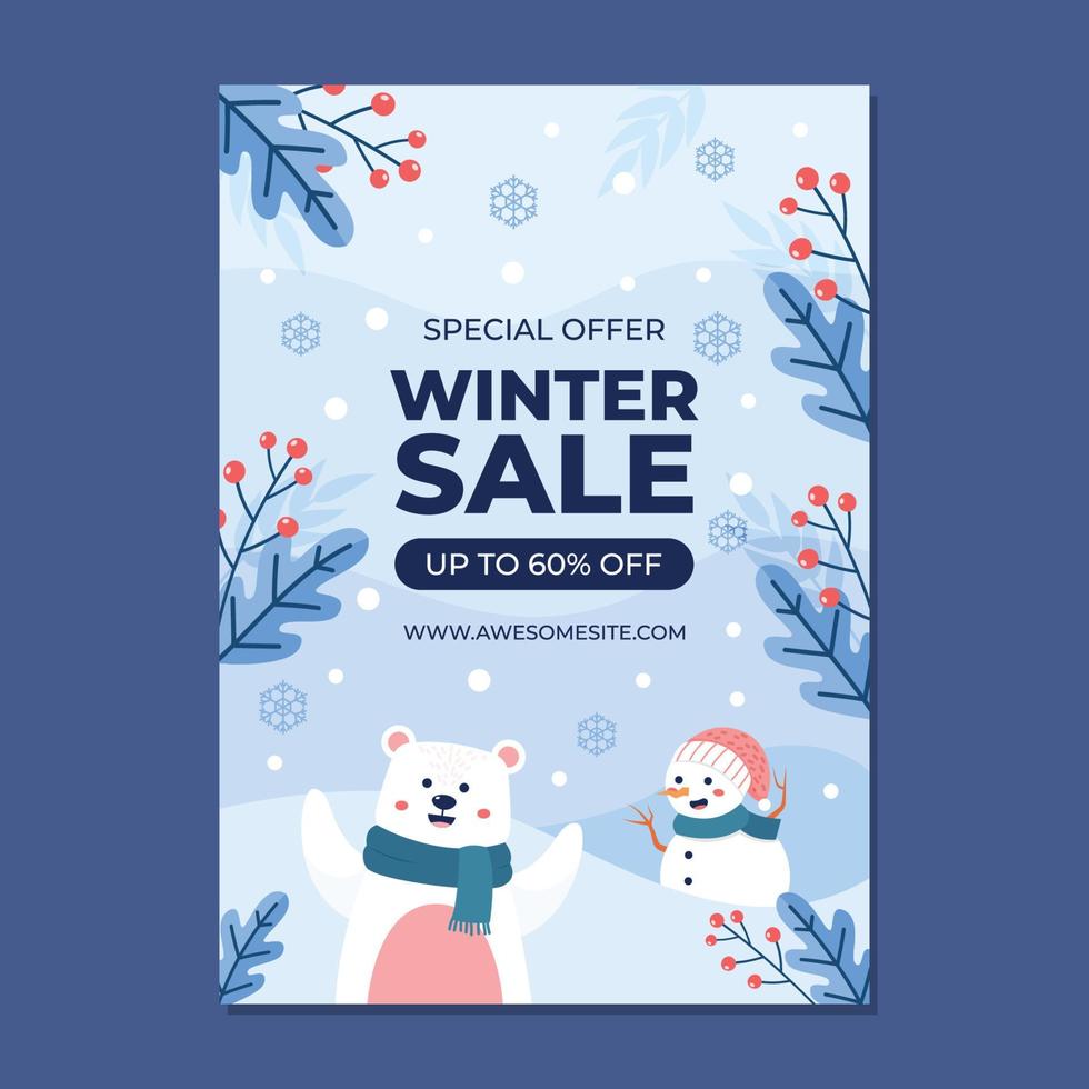 Winter Sale Poster Template vector