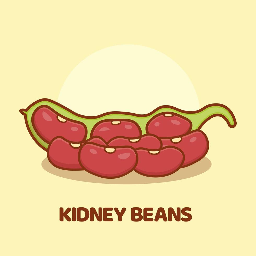 Kidney beans cartoon vector icon illustration isolated